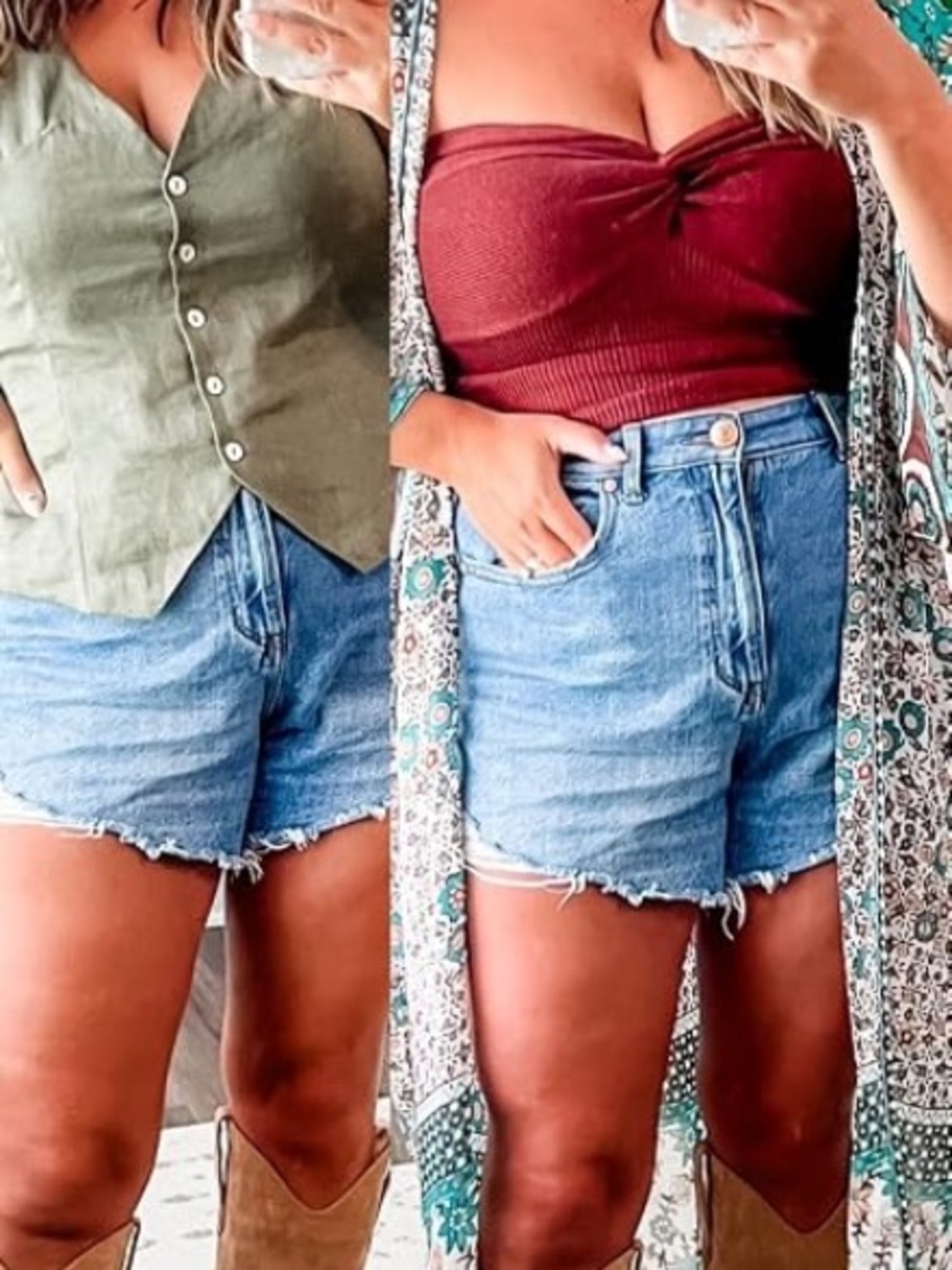 High Rise Denim Shorts
